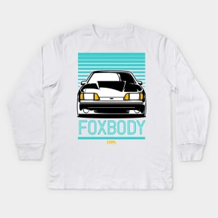Foxbody Ford Mustang GT Retro Kids Long Sleeve T-Shirt